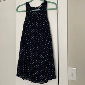 Navy polka dotted swing dress from LOFT